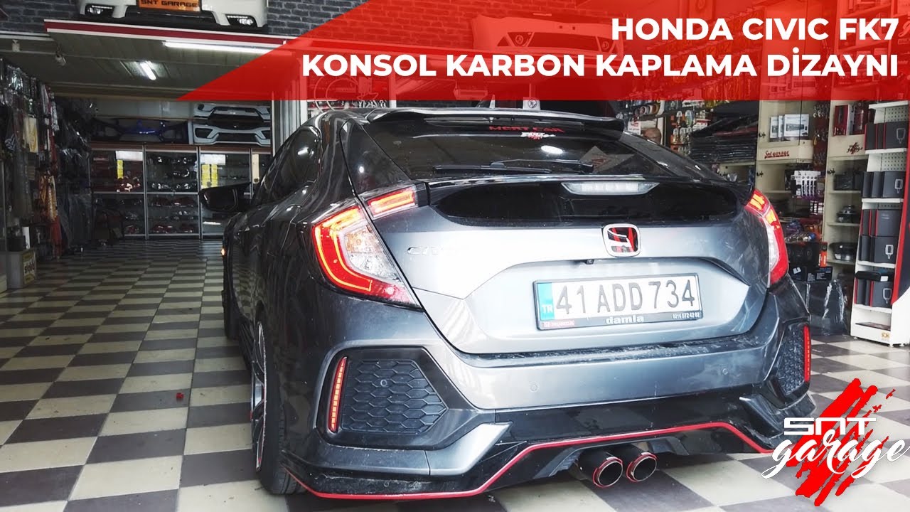 HONDA CIVIC FK7 KARBON KONSOL KAPLAMA DİZAYNI YouTube