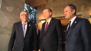 Cumhurbaşkanı Erdoğan Ab Konseyi Başkanı Tusk Ve Ab Komisyonu Başkanı Juncker Ile Görüştü