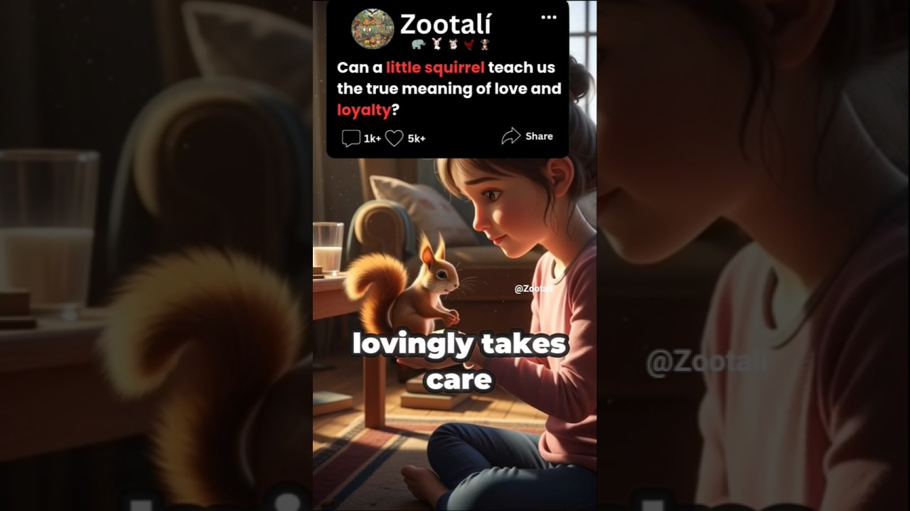 A heartwarming story of a loving girl and her clever squirrel❣️🐿️ #PetLove #CuteSquirrel #LoyalPet