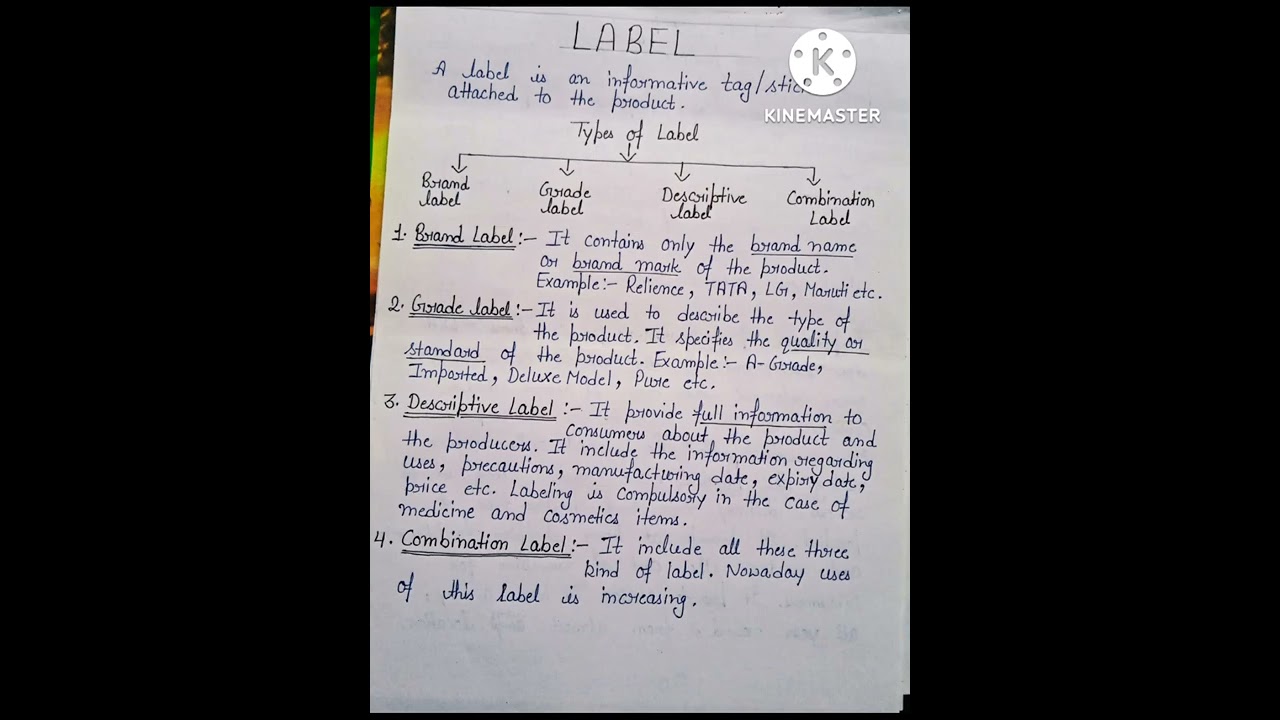label, meaning and its types