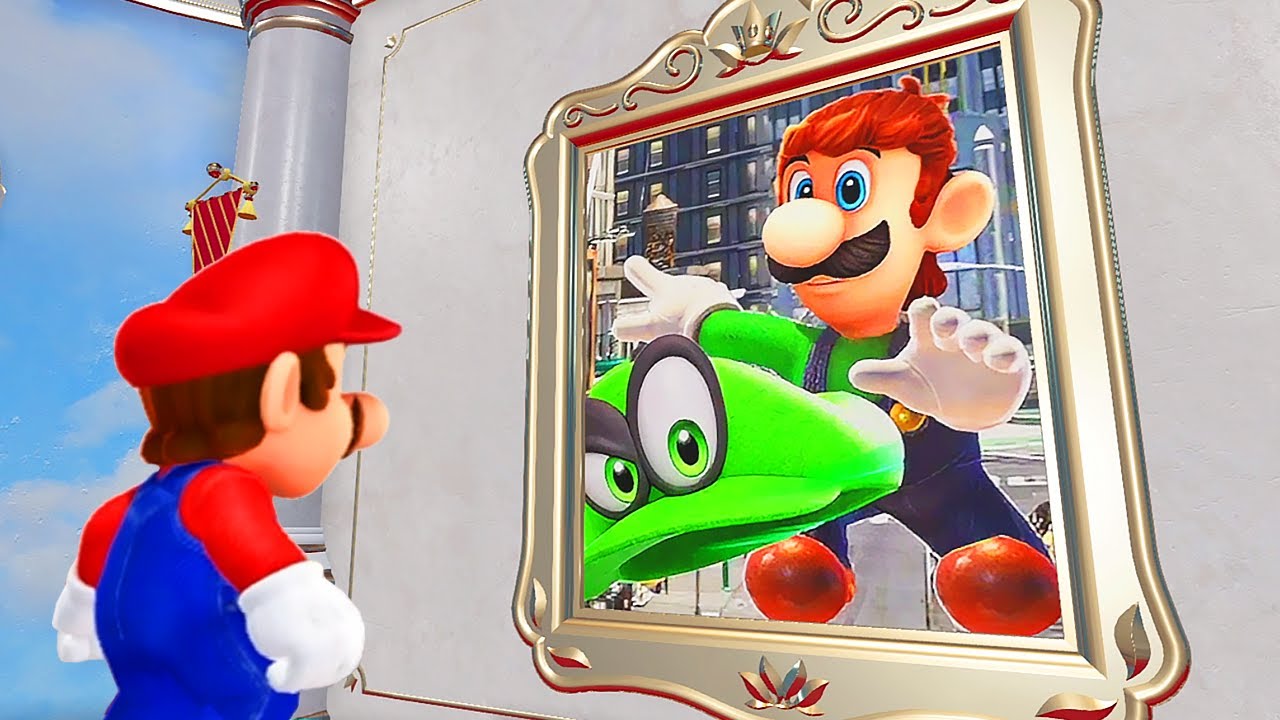 What happens when Mario enters Luigi's Painting in Super Mario Odyssey?