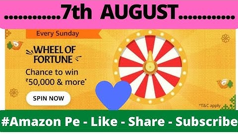 Amazon Every Sunday Wheel of Fortune Quiz Answers Today