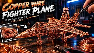 Building a Fully Detailed Fighter Plane From Bare Copper Wire ✈️ | Satisfying Wire Art