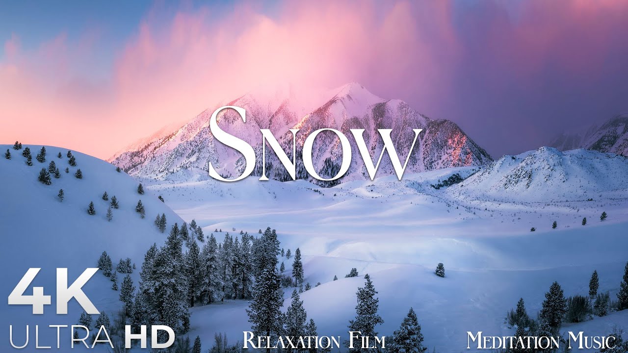 Snow Winter 4K Relaxation Film | Meditation Relaxing Music | Winter Soundscape | Nature Sounds