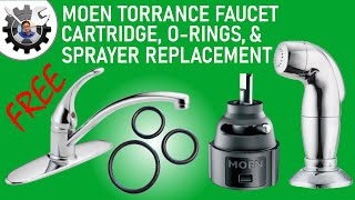 Replace Moen faucet cartridge, orings, and sprayer for free!