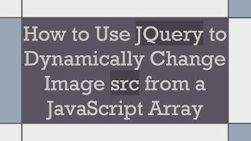 How to Use JQuery to Dynamically Change Image src from a JavaScript Array