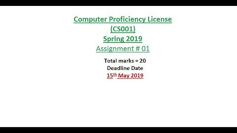 CS001 Assignment no 1 solution spring 2019