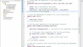 Lesson16 16 VisualizerView java  Overriding View method onSizeC