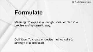 Formulate Meaning