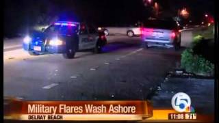Flares wash ashore