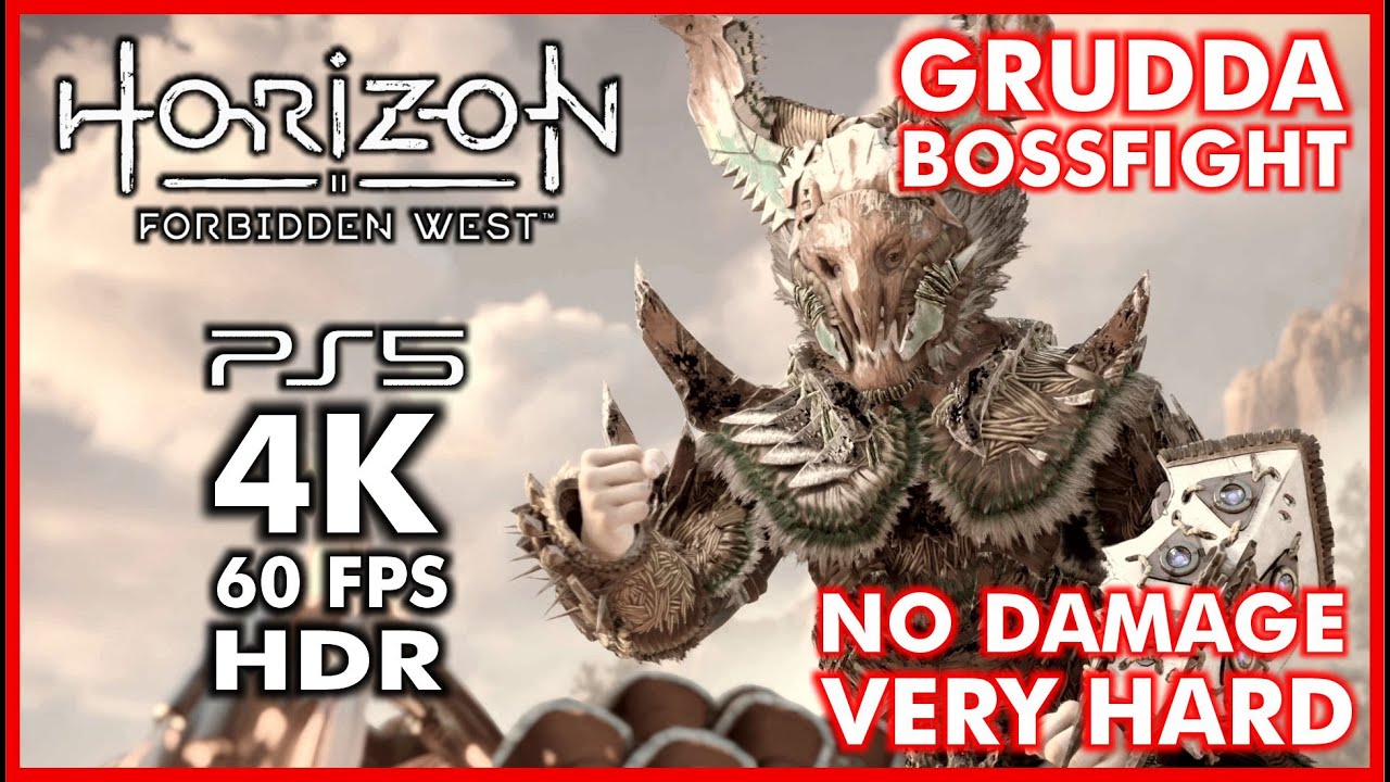 HORIZON FORBIDDEN WEST Grudda Boss Fight No Damage [VERY HARD] [4K 60FPS PS5 HDR] - No Commentary