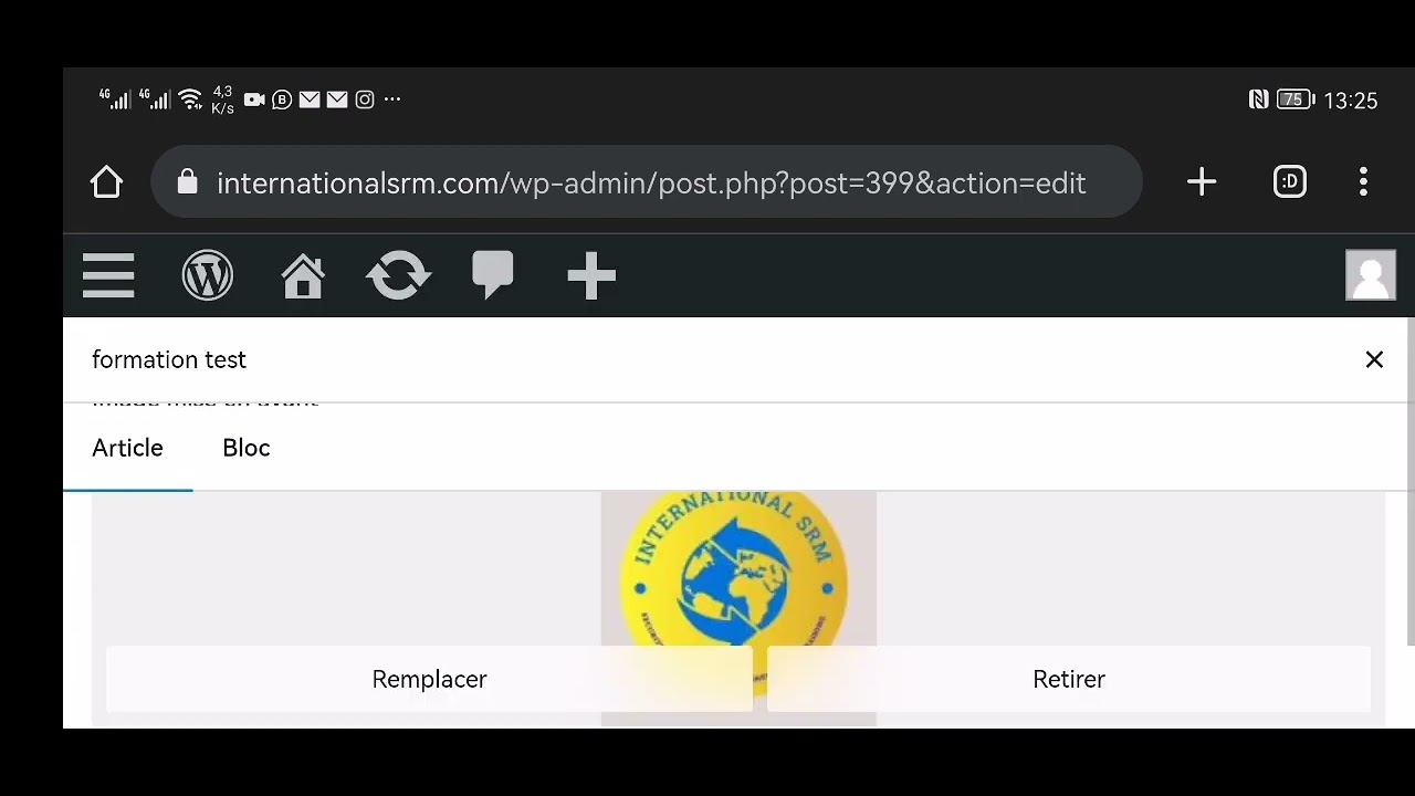 SRM PAGE ADMIN PARTIE 2 - se connecter