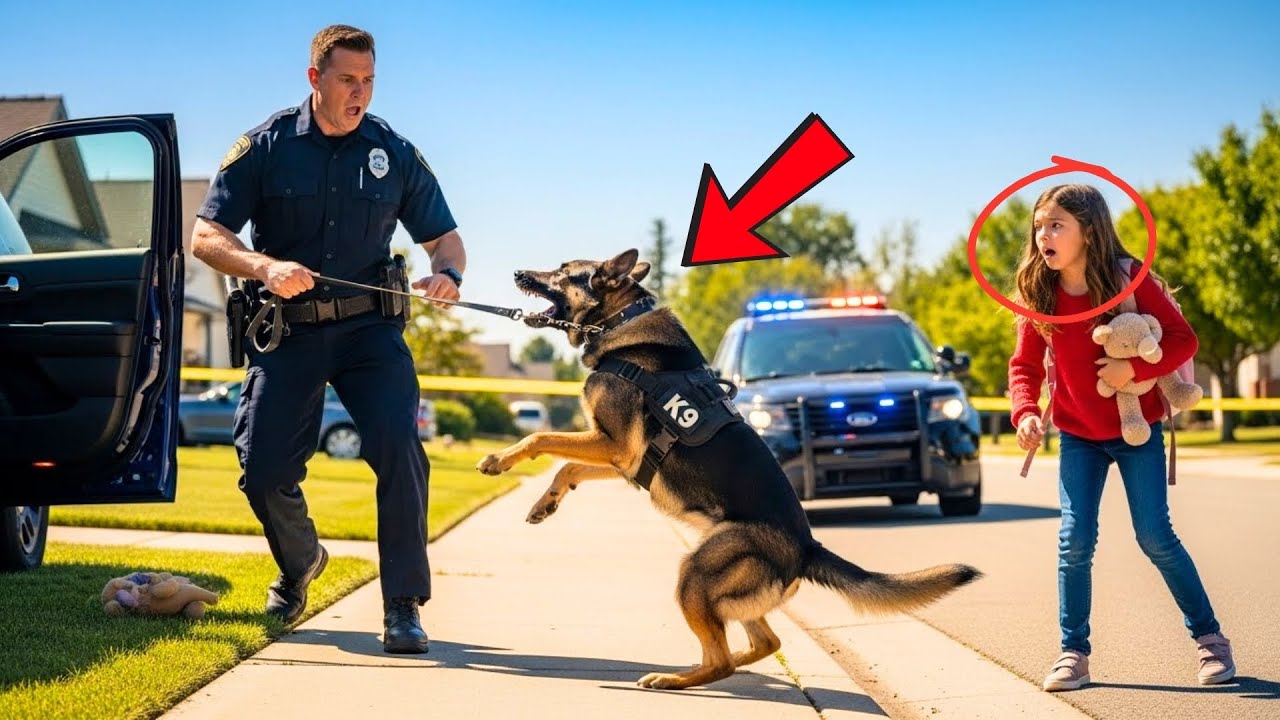 Police Dog Suddenly Attacks Its Own Handler to Protect Little Girl—The Reason Will Break Your Heart!