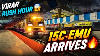 VIRAR MORNING CHAOS 😱 15C EMU ARRIVES + FULL TRAFFIC 🚆 MSTS GAMEPLAY