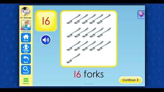 ABC Mouse - Learning Path - Basics - Number 16 - Forks , Painting , Coloring, Counting