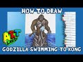 How to Draw GODZILLA SWIMMING TOWARDS KONG!!!