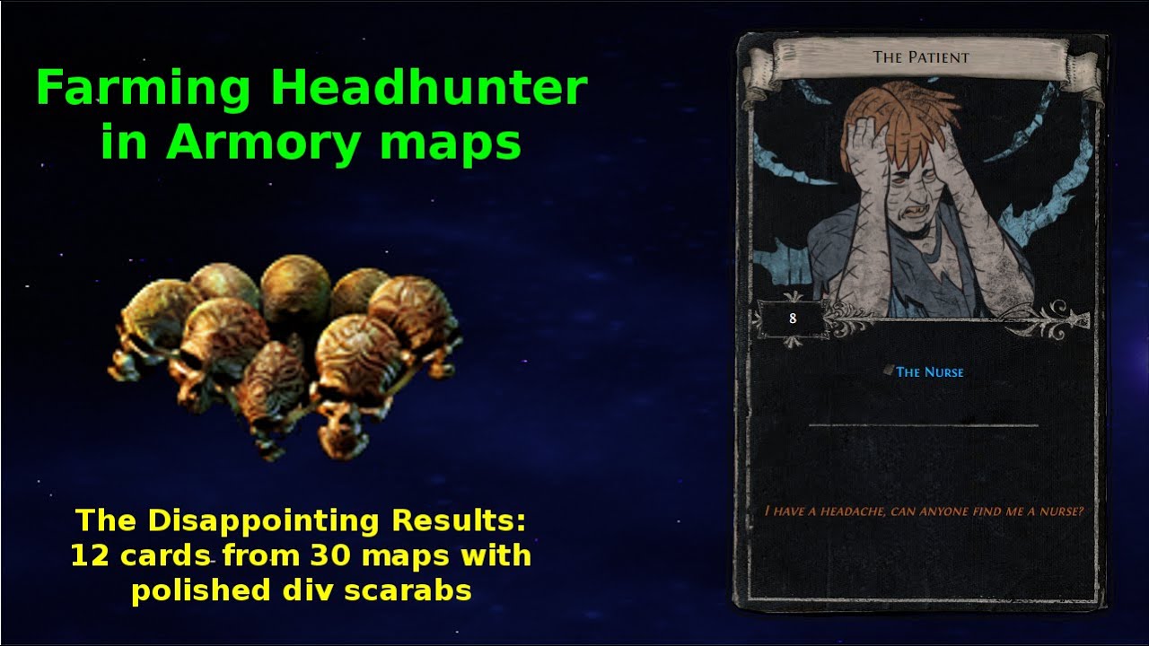 Path of Exile - Results of "The Patient" drop rate experiment - Don't farm  Headhunter in Armory - YouTube
