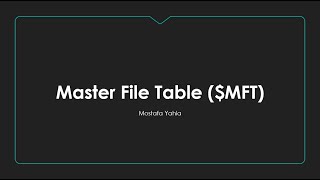DFIR (Windows Forensics) Course: Master File Table $MFT