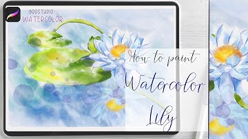 How to paint watercolor flower in Procreate - digital tutorial on Ipad - lily illustration