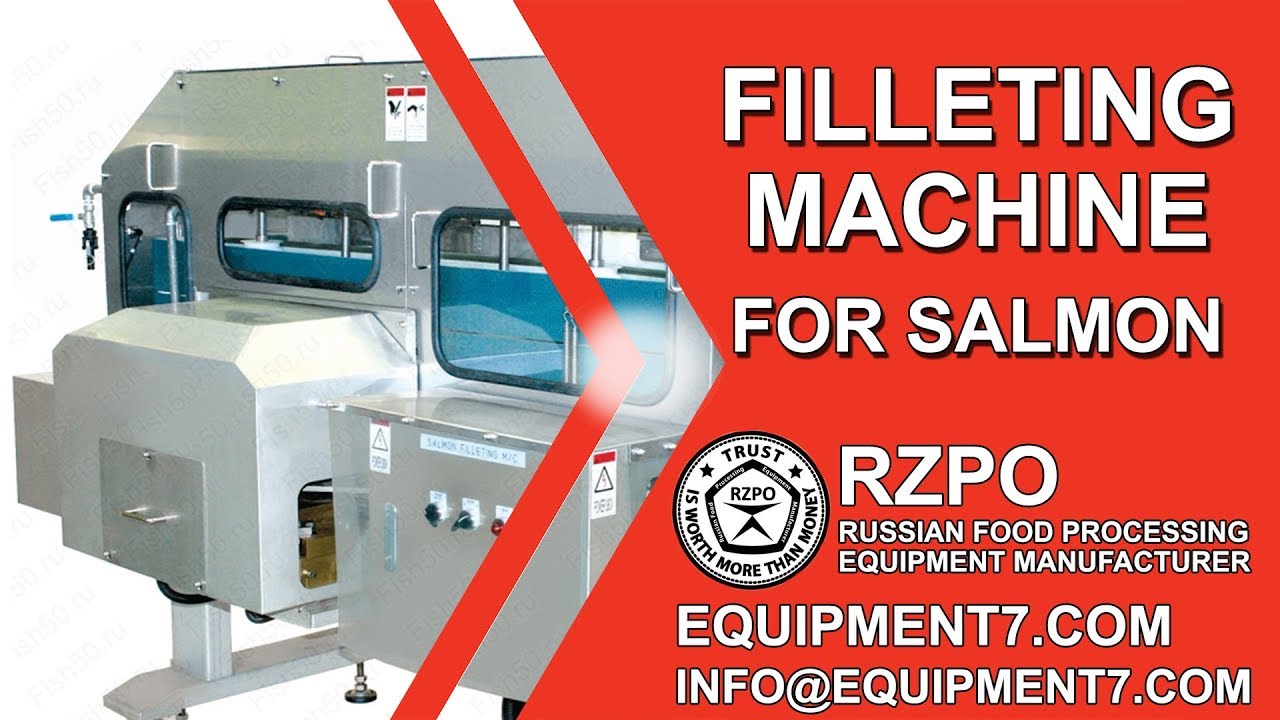 Salmon processing plant. Fish fillet machine. Salmon equipment. Red fish processing line YouTube