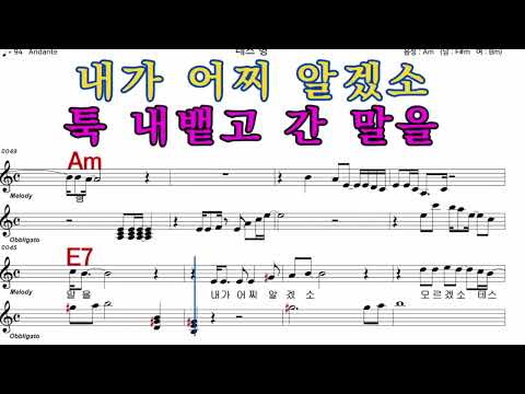 테스형    나훈아  iSMB 가수처럼 엠알로 노래 악보 남 원키  Am