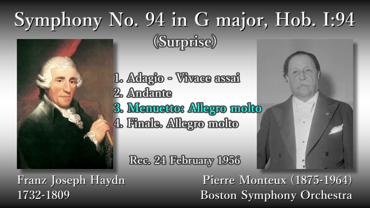 Haydn: Symphony No. 94 (Surprise), Monteux & BSO (1956) ハイドン 
