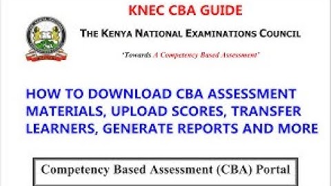 DOWNLOAD CBA ASSESSMENT TOOLS