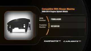 For Nissan Maxima Front Engine Splash Shield 2009-2014 Under Cover Coupe Sedan How To Replace Engine Splash Shields 2009 2014 Nissan Maxima