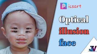 optical illusion face / picsart photo editing/ JV EDIT / manipulation effect screenshot 4