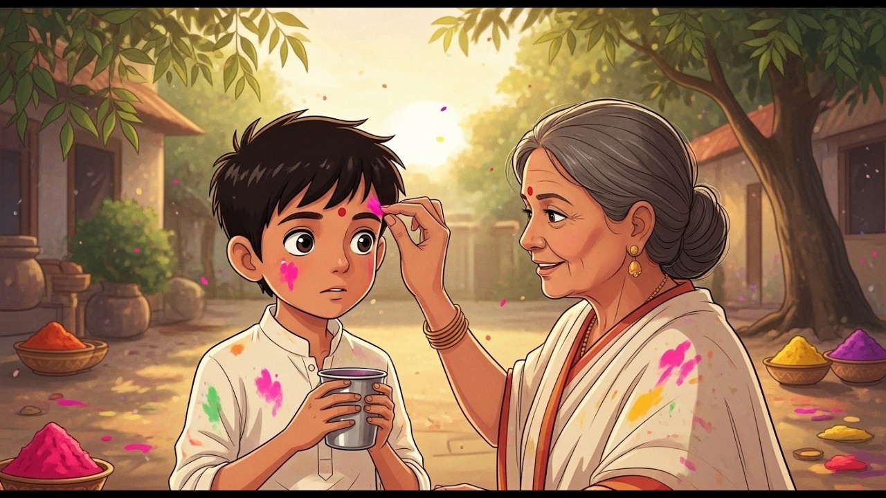 The Colorful Day of the Holi Festival | Indian Family Story of Love and Celebration | Ghibli Style
