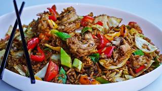 Easy Jerk Shrimp Fried Rice (Traeger Flatrock)