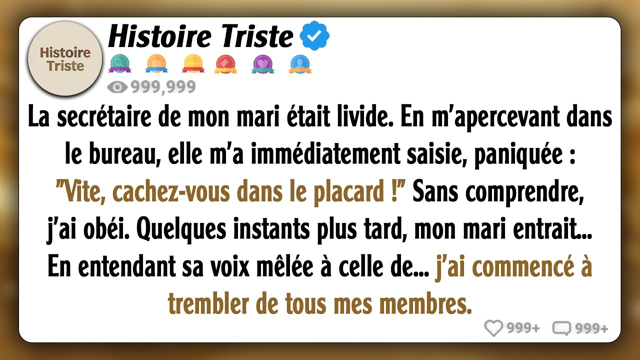 La secrétaire de mon mari est devenue livide en me voyant arriver au bureau. Elle s'est précipitée..