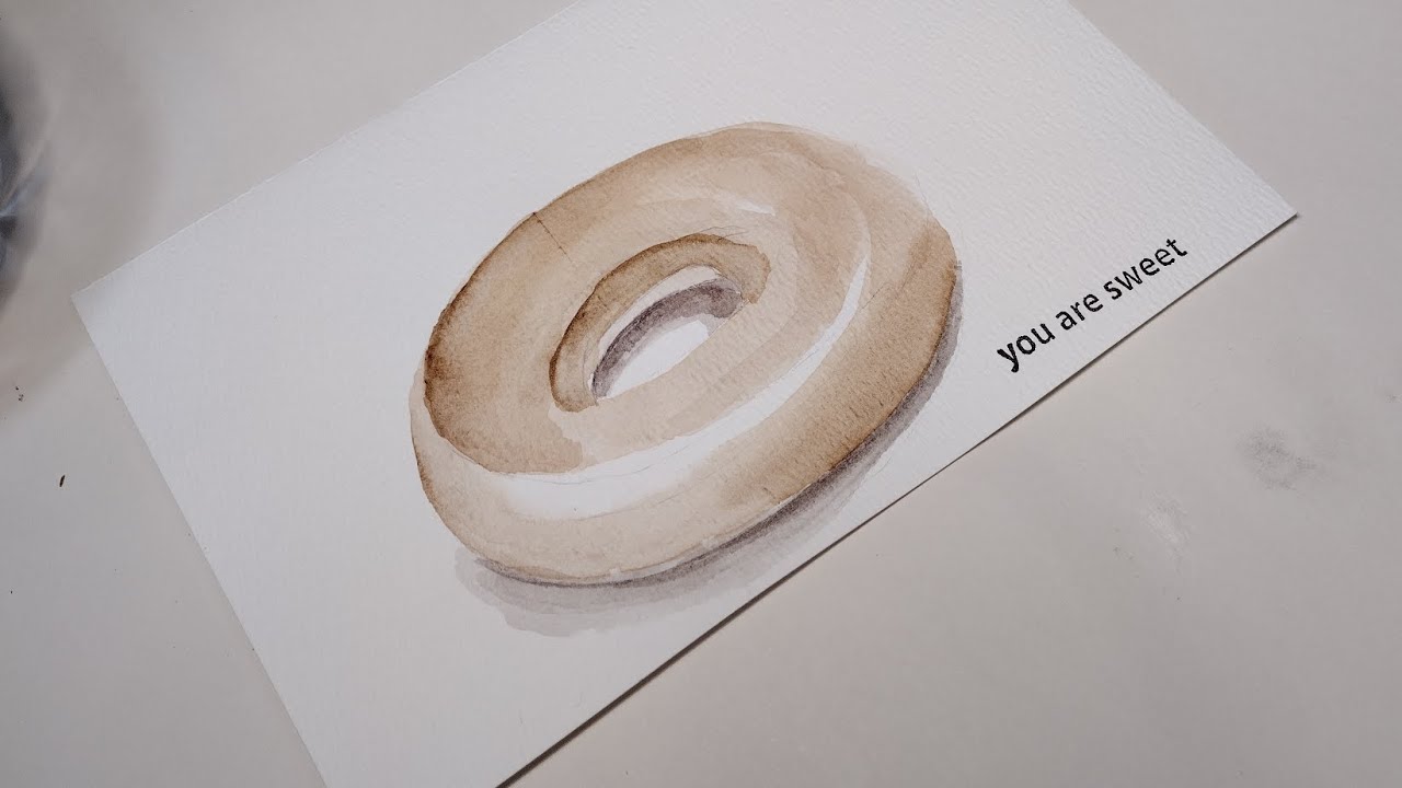 How to paint a Donut in watercolor - YouTube