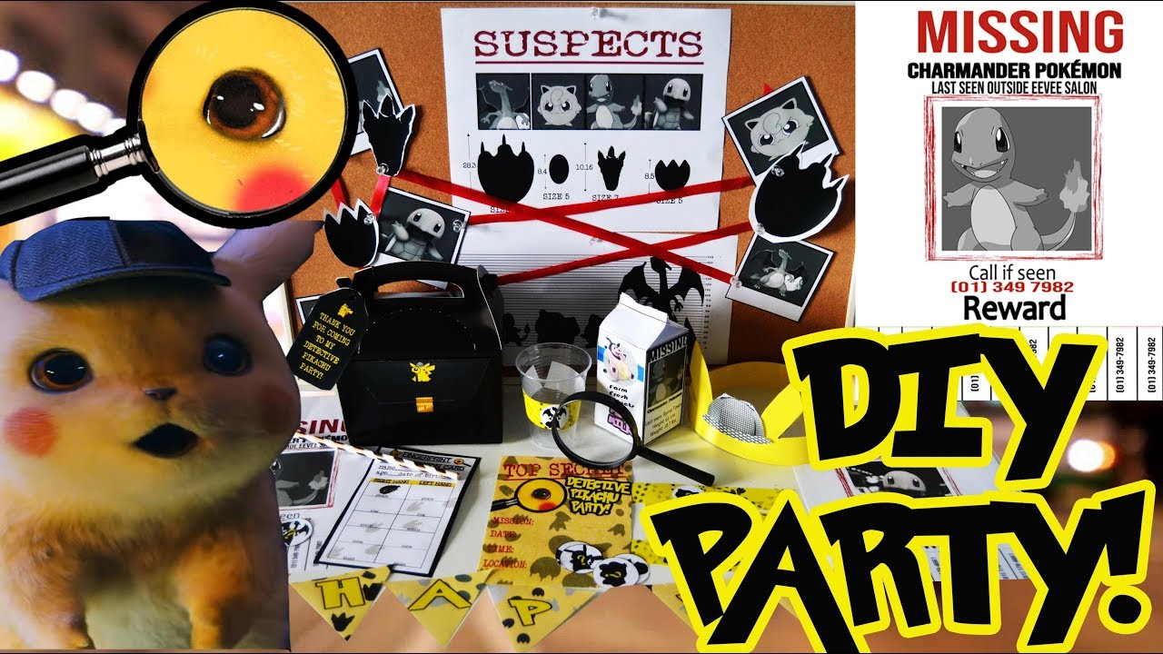 Diy Pokemon Go Detective Pikachu Party Youtube