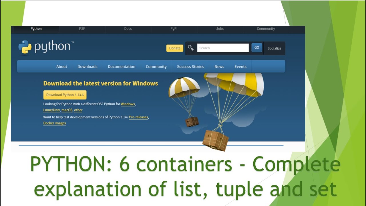 Python: 6 containers - Complete explanation of list, tuple and set ...