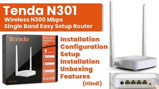 Tenda N301 RJ45 Wireless N300 Mbps Single Band Setup Router Installation Unboxing Dashboard Setting