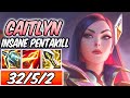 S+ CLEAN CAITLYN BATTLE ACADEMIA ONE-SHOT INSANE PENTAKILL! FULL ATTACK SPEED CRIT LETHAL TEMPO ADC