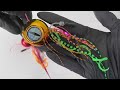 1PC Kabura Slider Jig Lure – Natural Curl Silicone Streamer, Multi-Weight (40-200g) Enhanced Action
