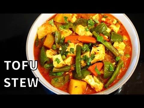 HEALTHY STEWED TOFU CURRY WITH VEGETABLES VEGAN  Tofu Recipe Indian Style