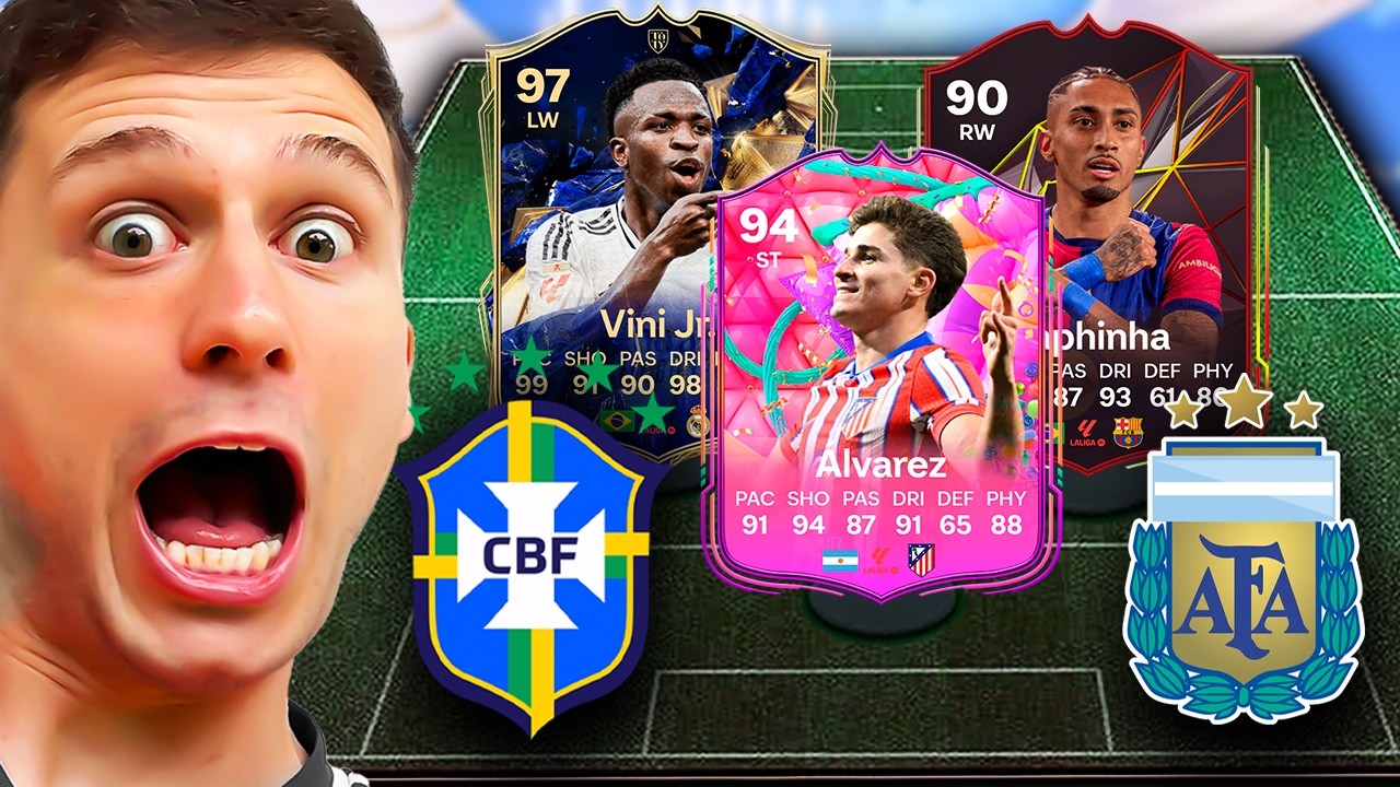 MESCLEI BRASIL COM ARGENTINA E MONTEI O MELHOR TIME POSSÍVEL! EA FC 25 ULTIMATE TEAM BR