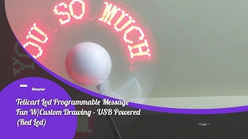 Telicart Led Programmable Message Fan W/Custom Drawing - USB Powered (Red Led)