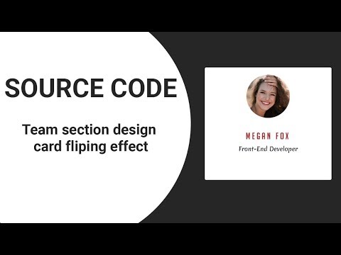 Team section design card fliping effect ( source code )