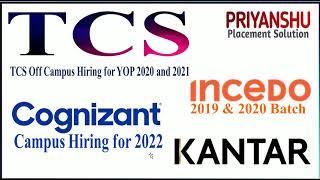 TCS Hiring 2020 2021 | Cognizant Hiring 2022 | Incedo | Kantar | Hiring for freshers screenshot 1