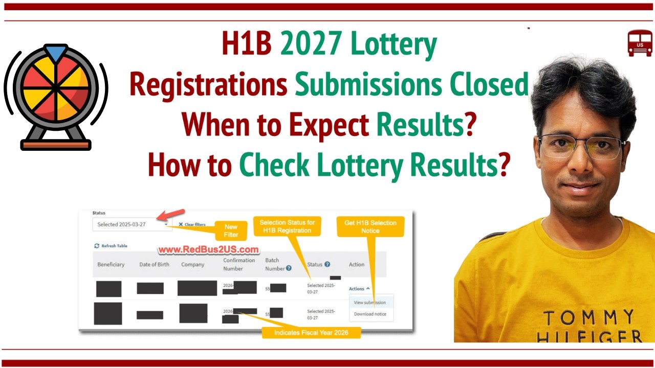 H1B 2027 Registrations Closed - When do we get Lottery Results? How to Check? FAQs