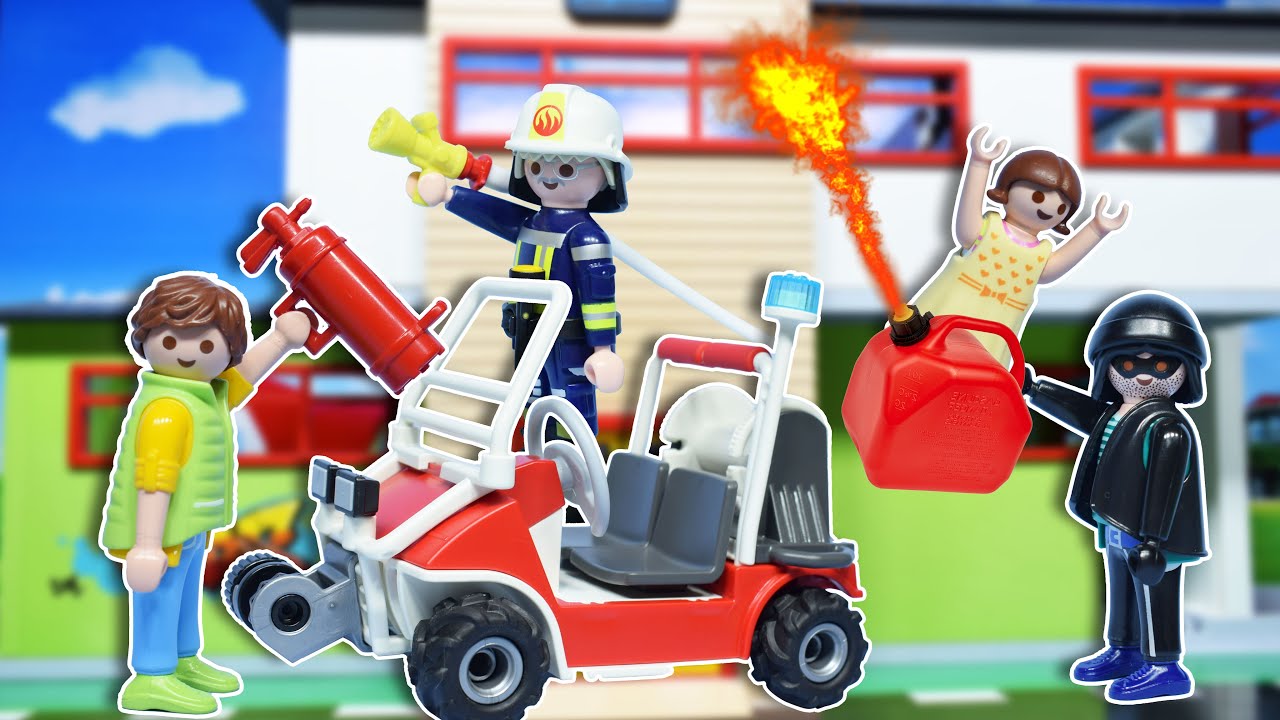 ظلطة الحرامي كان عايز يحرق عربية الاطفاء - عائلة ساندي - قصص اطفال