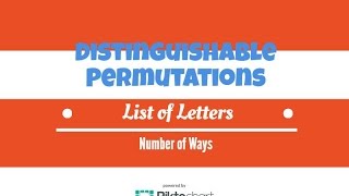 Find The Number Of Distinguishable Permutations From a List of Letters