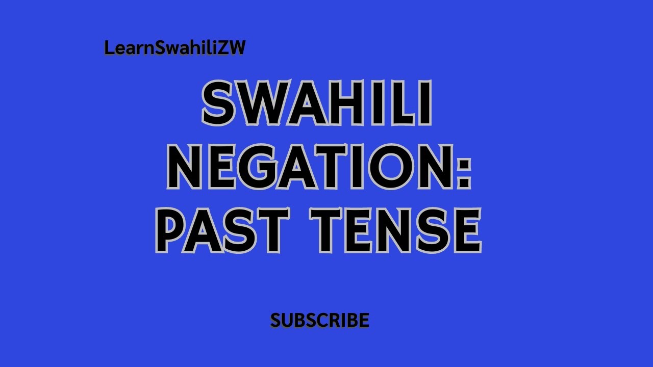 Lesson 8: Swahili Negation in  Past Tense