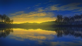 17 minutes Photoshop Quick Landscape Painting - Evening Lake Scene