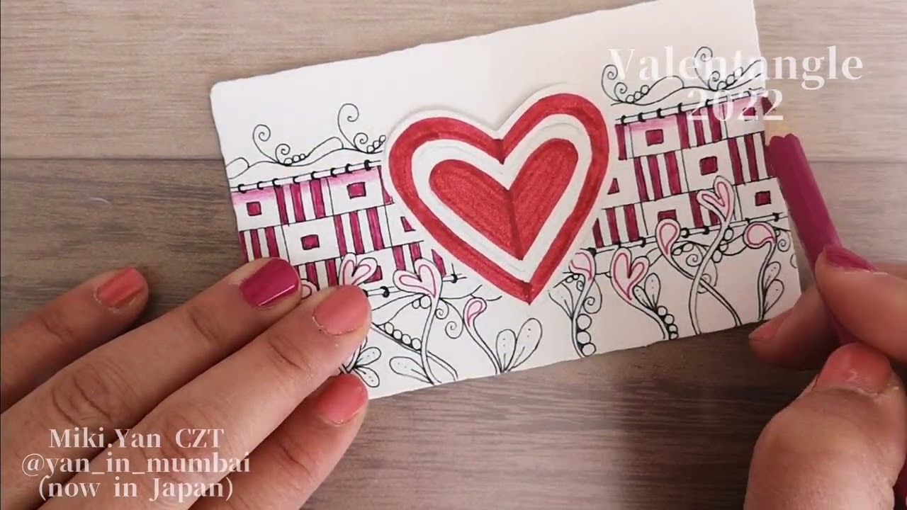 Valentangle2022 day3 バレンタングル2022 /Zentangle