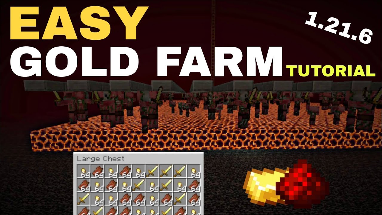 Minecraft Easiest Gold Farm in 1.21.6 in Java Edition || Minecraft ...